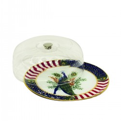 Glore Tavus Kuşu Cam Kek Fanusu 31 Cm