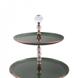 Glore Solıd Yeşil Rosegold Katlı Ikramlık