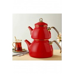 Emaye Çaydanlık Takımı-kırmızı-610248