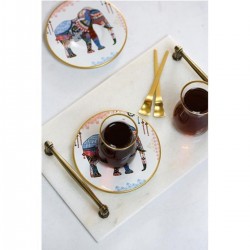 Glore Nihavent Elephant Beyaz Çay Seti 6'lı