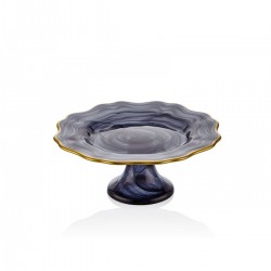 Empire Siyah Altın Ayaklı Pasta Tabağı 21 Cm