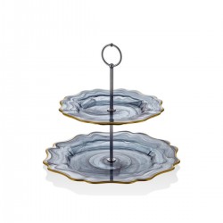 Empire Siyah Altın 2 Katlı Servis 27*21 Cm