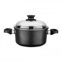 Leggno Indüksiyon Tabanlı Pyrex Kapaklı Döküm Derin Tencere 20 CM-BLK2222DT20